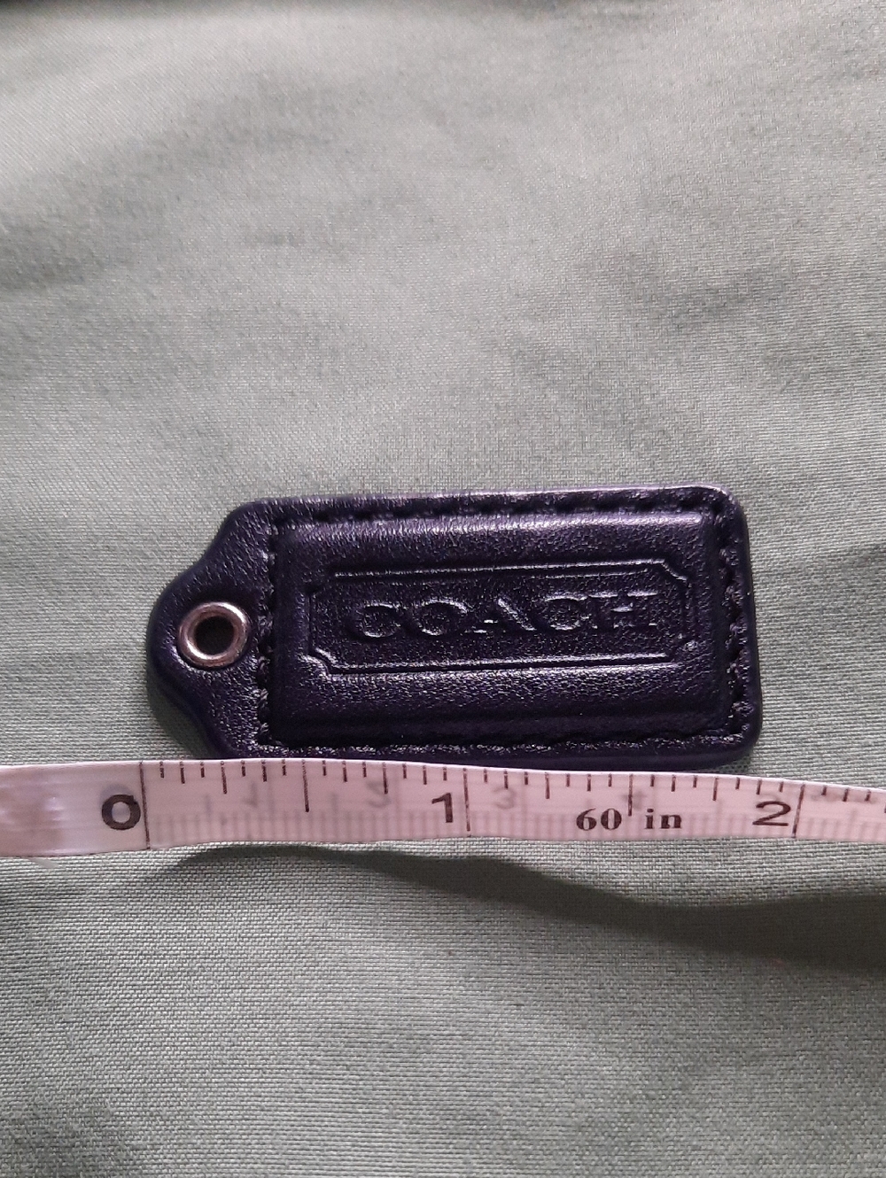 Coach Black Leather Bag Charm with Metal Grommet